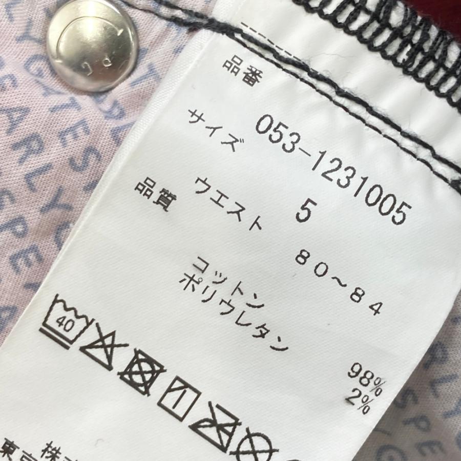 PEARLY GATES パーリーゲイツ ストレッチパンツ チェック柄 レッド系 5