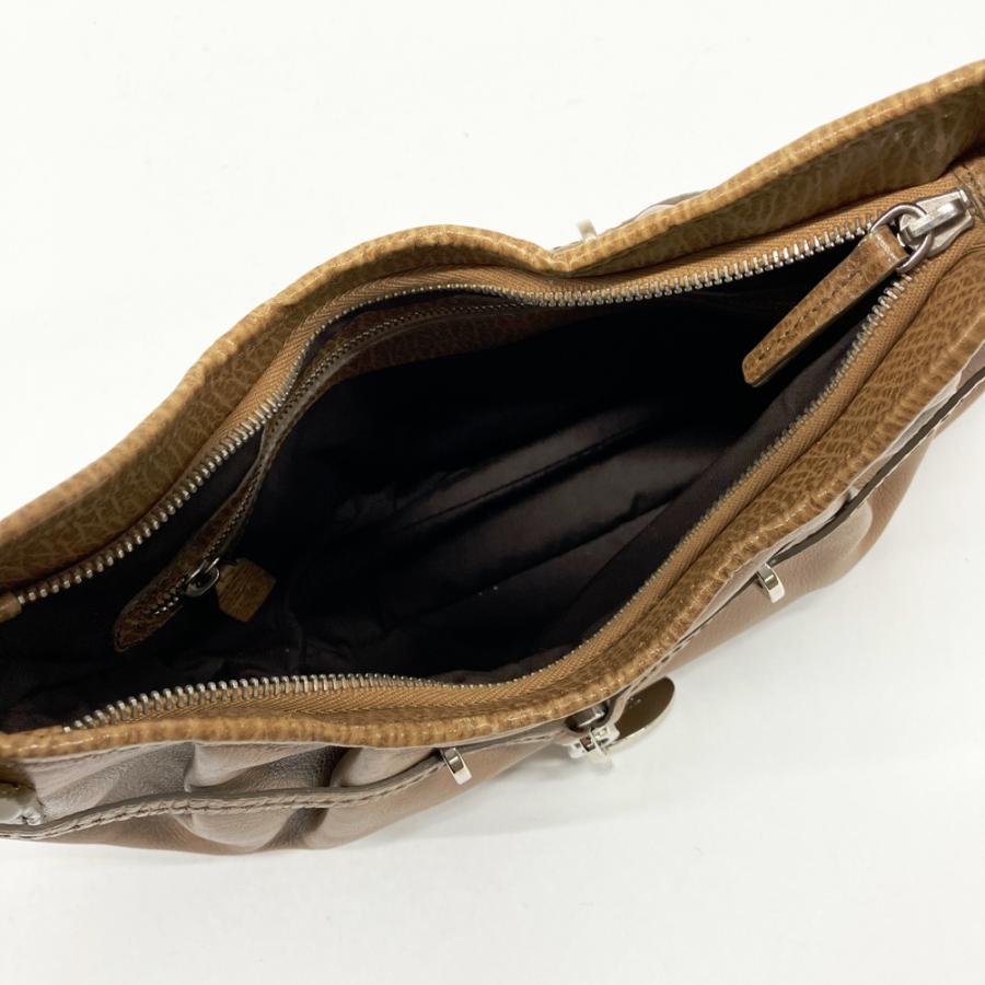 TOD'S（トッズ） レザー ショルダーバッグ ブラウン系 : ブランド古着