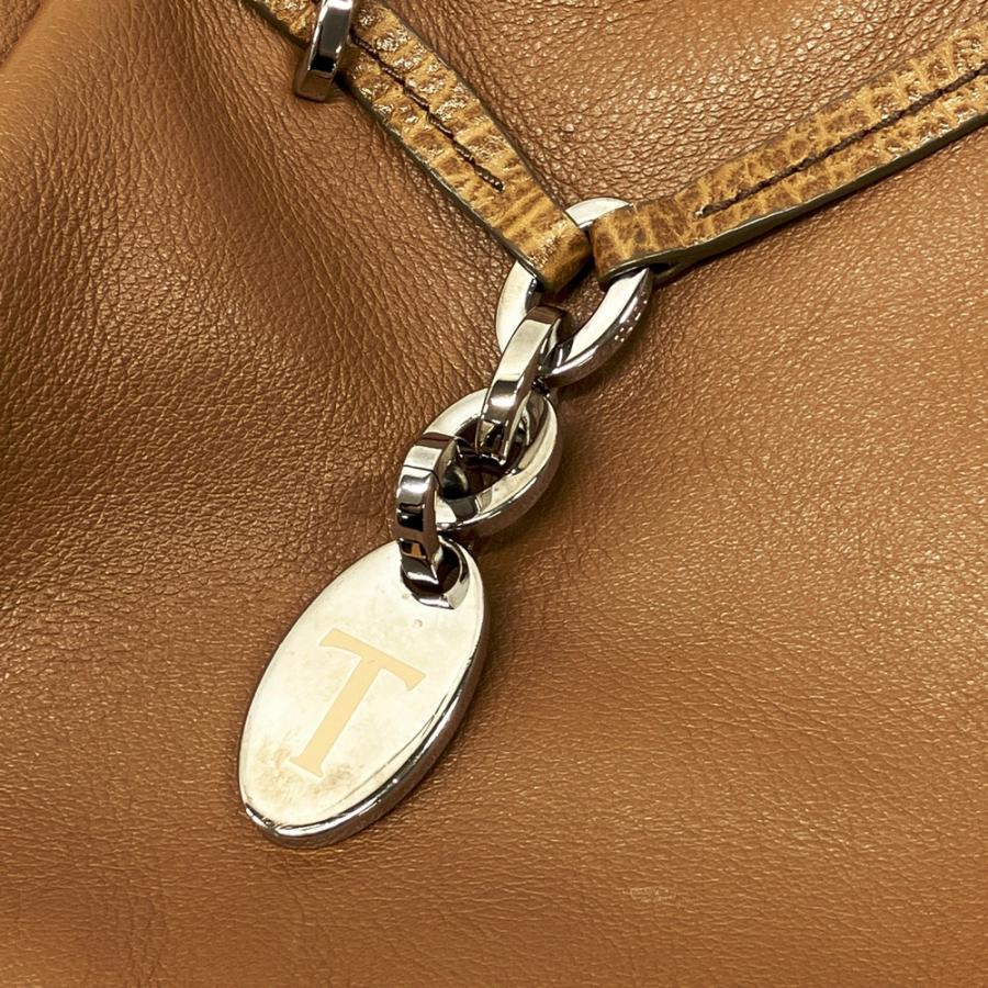 TOD'S（トッズ） レザー ショルダーバッグ ブラウン系 : ブランド古着