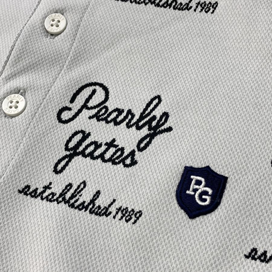 PEARLY GATES（パーリーゲイツ） 半袖ポロシャツ ロゴ柄 グレー系 5