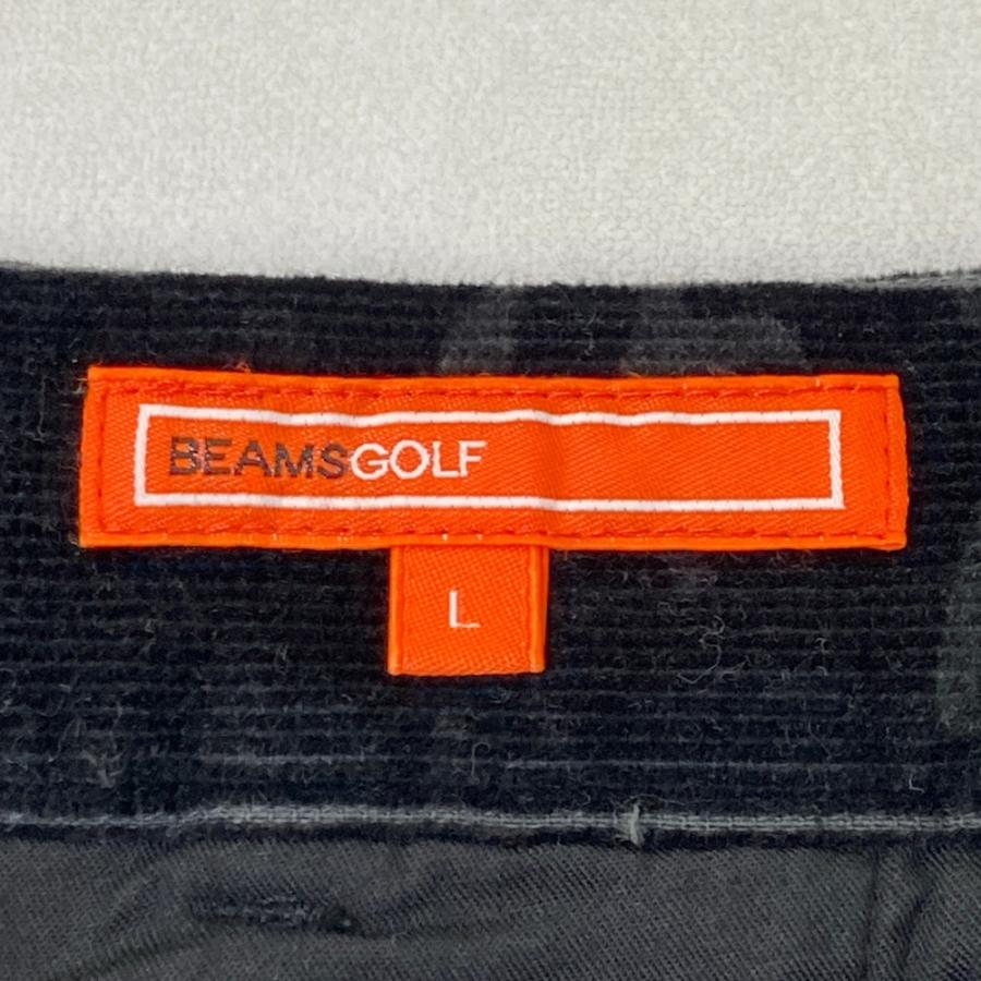 サイズ：L BEAMS GOLF ビームスゴルフ  ストレッチ ロングパンツ コーデュロイ カモフラ柄 ブラック系 [240101732965] ゴルフウェア メンズ ストスト BEAMS GOLF（ビームス ゴルフ） ストレッチ ロングパンツ コーデュロイ