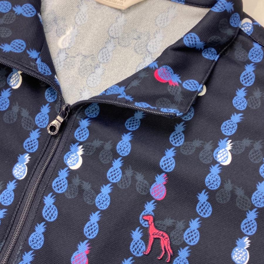 adabat（アダバット） ハーフジップ 半袖Tシャツ パイナップル 総柄
