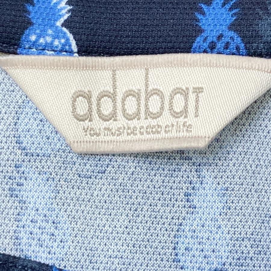 年末値下げ❗️ADABAT ネイビー ハーフジップ 半袖シャツ adabat（アダバット） ハーフジップ 半袖Tシャツ パイナップル 総柄
