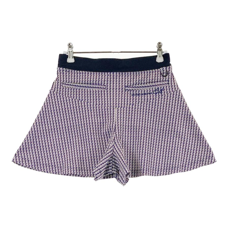 【美品】ユナイテッドアローズゴルフ キュロットパンツ 総柄 パープル L UNITED ARROWS GOLF（ユナイテッドアローズゴルフ） キュロットパンツ