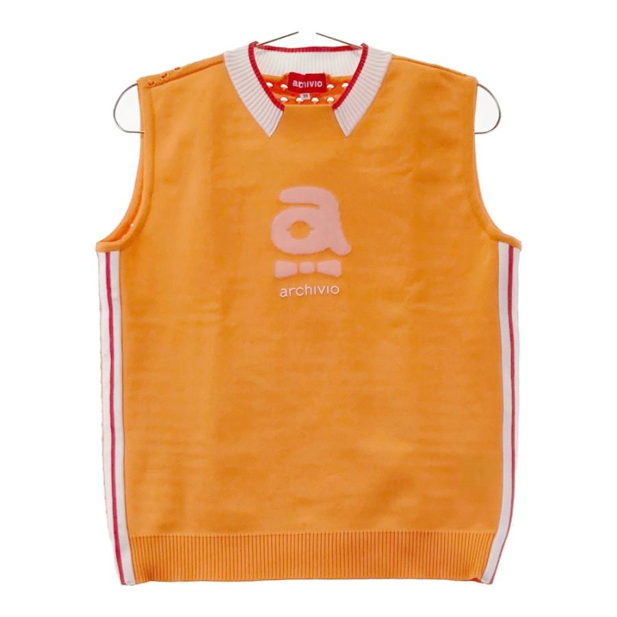 【美品】アルチビオarchivio ベスト　オレンジ ARCHIVIO アルチビオ ニットベスト オレンジ系 38 ゴルフウェア