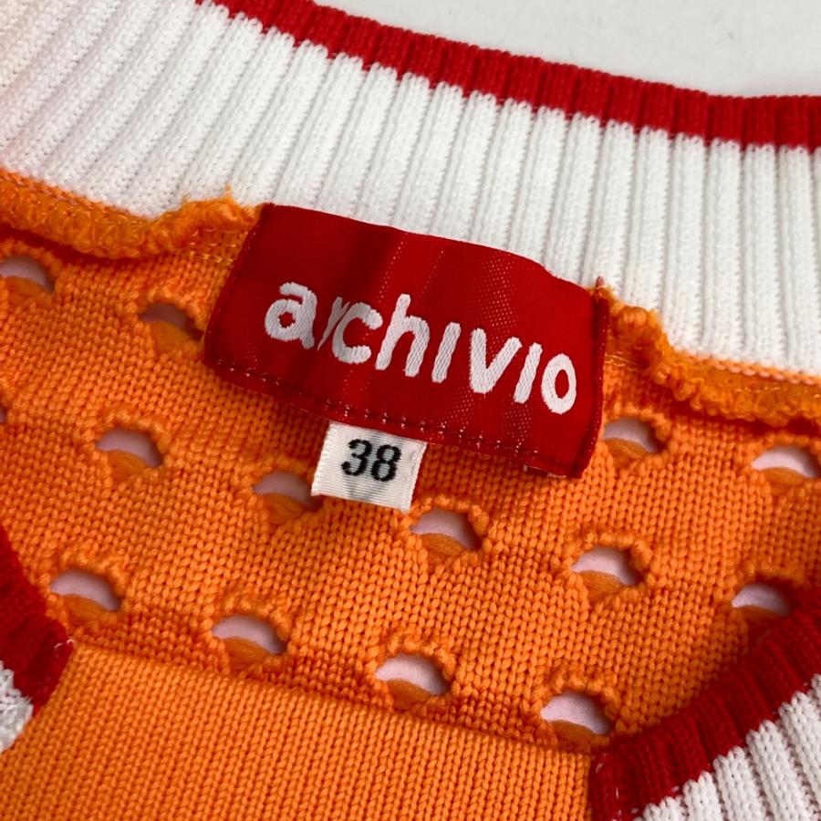 ARCHIVIO アルチビオ ニットベスト オレンジ系 38 ゴルフウェア