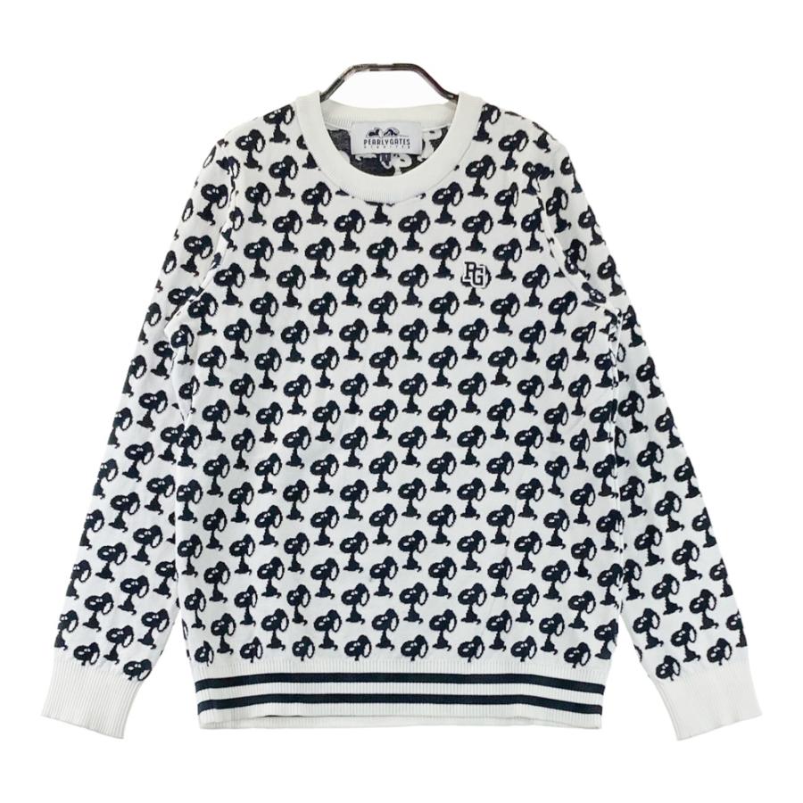 PEARLY GATES × PEANUTS クルーネックニット　サイズ4 PEARLY GATES（パーリーゲイツ） × PEANUTS クルーネック 長袖ニット