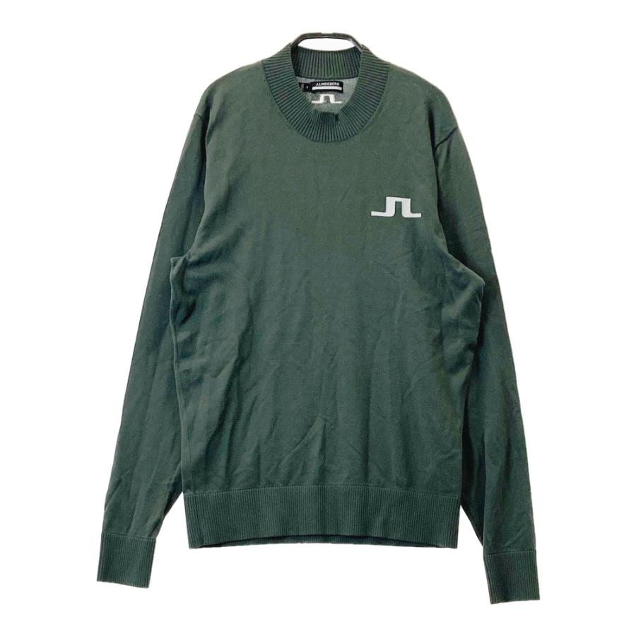 サイズ：M J.LINDEBERG ジェイリンドバーグ  モックネック 長袖ニットセーター  カーキ系 [240101736039] ゴルフウェア メンズ ストスト J.LINDEBERG（ジェイリンドバーグ） モックネック 長袖ニットセーター