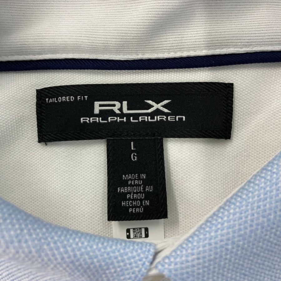 RLX ラルフローレン 半袖ポロシャツ ボーダー柄 ホワイト系 L ゴルフ
