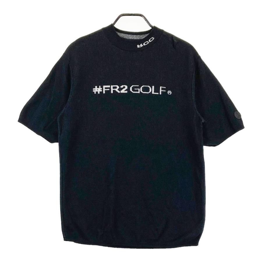 サイズ：M FR2 GOLF エフアールツーゴルフ  コットン 半袖ニットセーター  ネイビー系 [240101736554] ゴルフウェア メンズ ストスト FR2 GOLF エフアールツーゴルフ コットン 半袖ニットセーター ネイビー