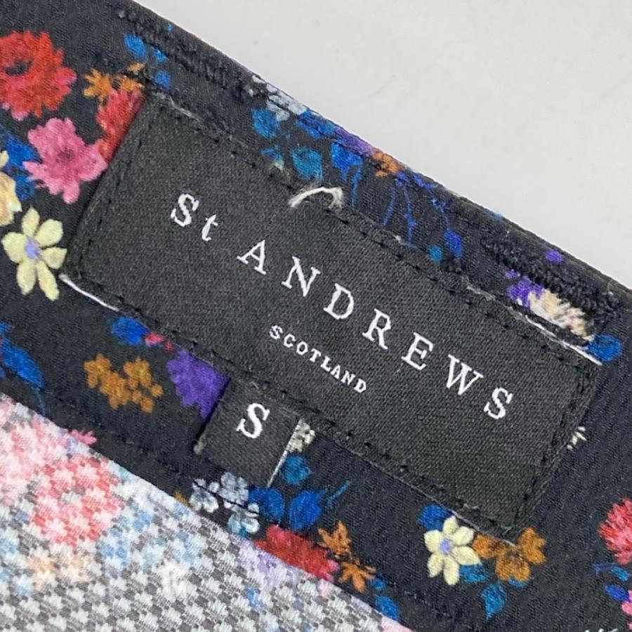 St ANDREWS セントアンドリュース ; スカート 花総柄 ブラック系 S