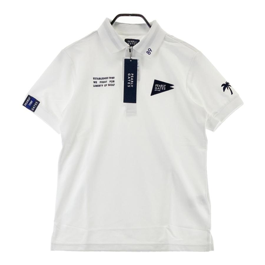 新品未使用　PEARLY GATES ゴルフシャツ ホワイト サイズ4 新品】PEARLY GATES パーリーゲイツ 半袖ポロシャツ ホワイト系 4