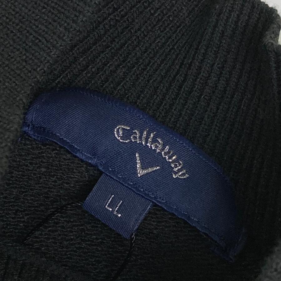サイズ：LL CALLAWAY キャロウェイ  ウール混 モックネック ニットセーター  ブラック系 [240101739384] ゴルフウェア メンズ ストスト Callaway（キャロウェイ） 【新品】CALLAWAY ウール混 モックネック