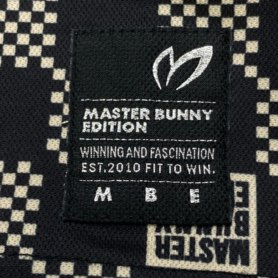 サイズ：4 MASTER BUNNY EDITION マスターバニーエディション  ハイネック 半袖Tシャツ ロゴ×チェッカー柄 ブラック系 [240101740024] ゴルフウェア メンズ ストスト MASTER BUNNY EDITION（マスターバニーエディション） ハイネック 半袖
