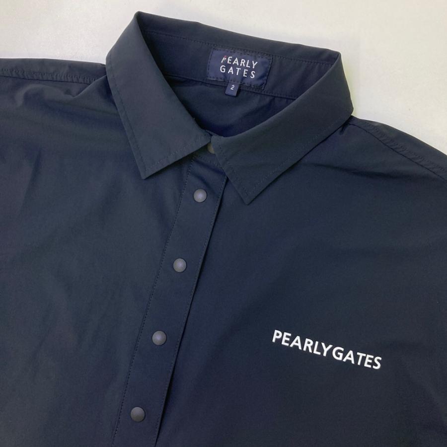サイズ：2 PEARLY GATES パーリーゲイツ 2025年モデル ; ナイロン 半袖ポロシャツ  ネイビー系 [240101740227] ゴルフウェア レディース ストスト PEARLY GATES パーリーゲイツ 2025年モデル ; ナイロン 半袖ポロシャツ