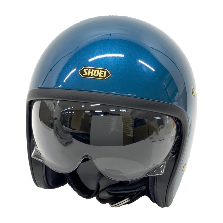SHOEI J-O ジェットヘルメット XL ほぼ未使用 SHOEI ショウエイ J-O ジェットヘルメット ブルー系 L バイクウェア