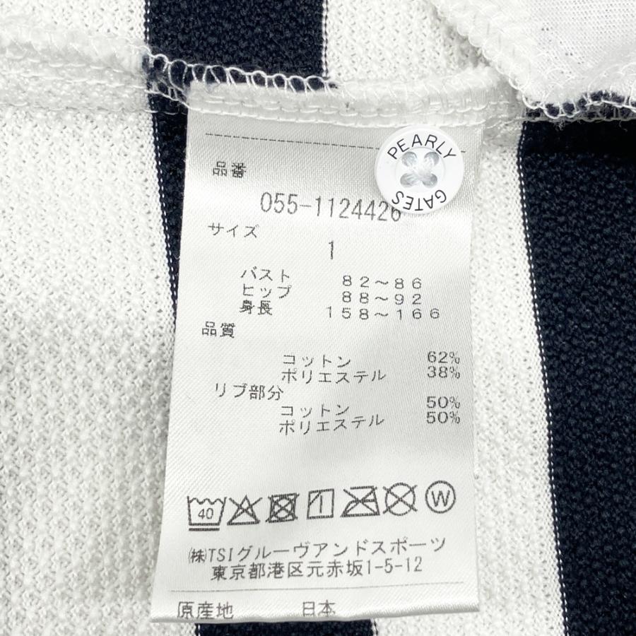 PEARLY GATES ボーダー ポロワンピース ネイビー PEARLY GATES（パーリーゲイツ） 半袖 ポロワンピース ボーダー柄