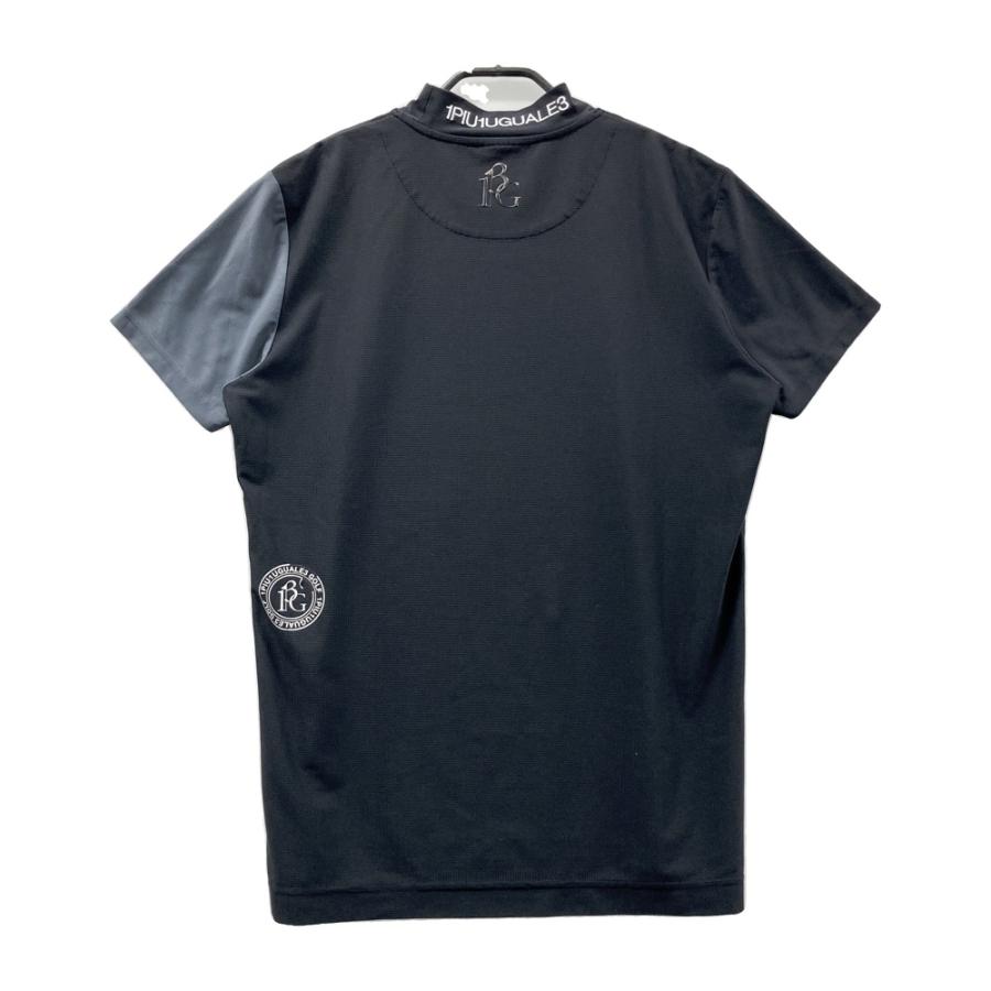 【LLサイズ】1PIU1UGUALE3 ゴルフウェア モックネック 半袖シャツ 1PIU1UGUALE3 GOLF モックネック 半袖Tシャツ ブラック系 4 ゴルフ