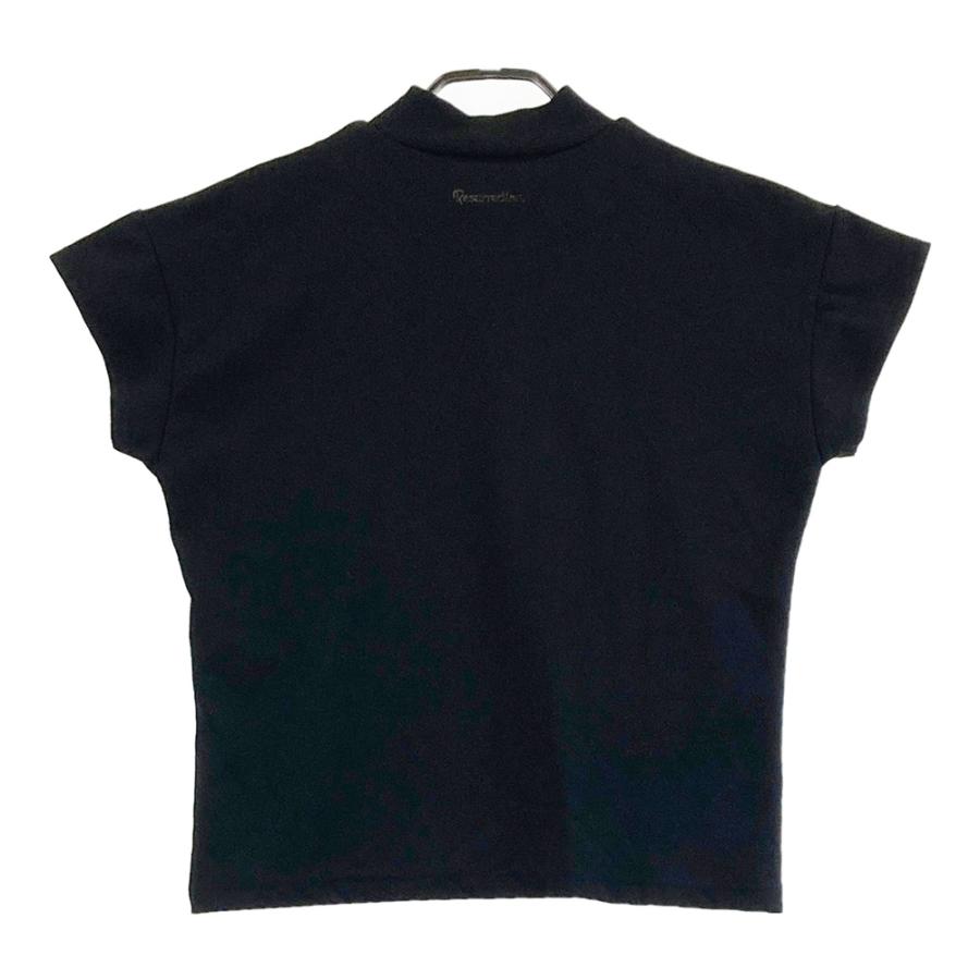 【新品】レザレクション　レディース　半袖　モックネック　黒　Mサイズ Resurrection レザレクション モックネック 半袖Tシャツ 総柄 ブラック