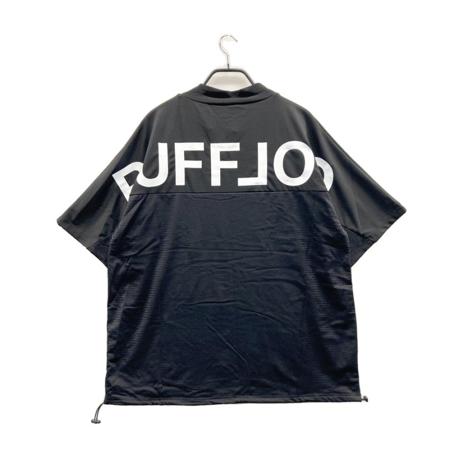 RUFFLOG（ラフロッグ） 異素材切替 モックネック半袖Tシャツ ブラック