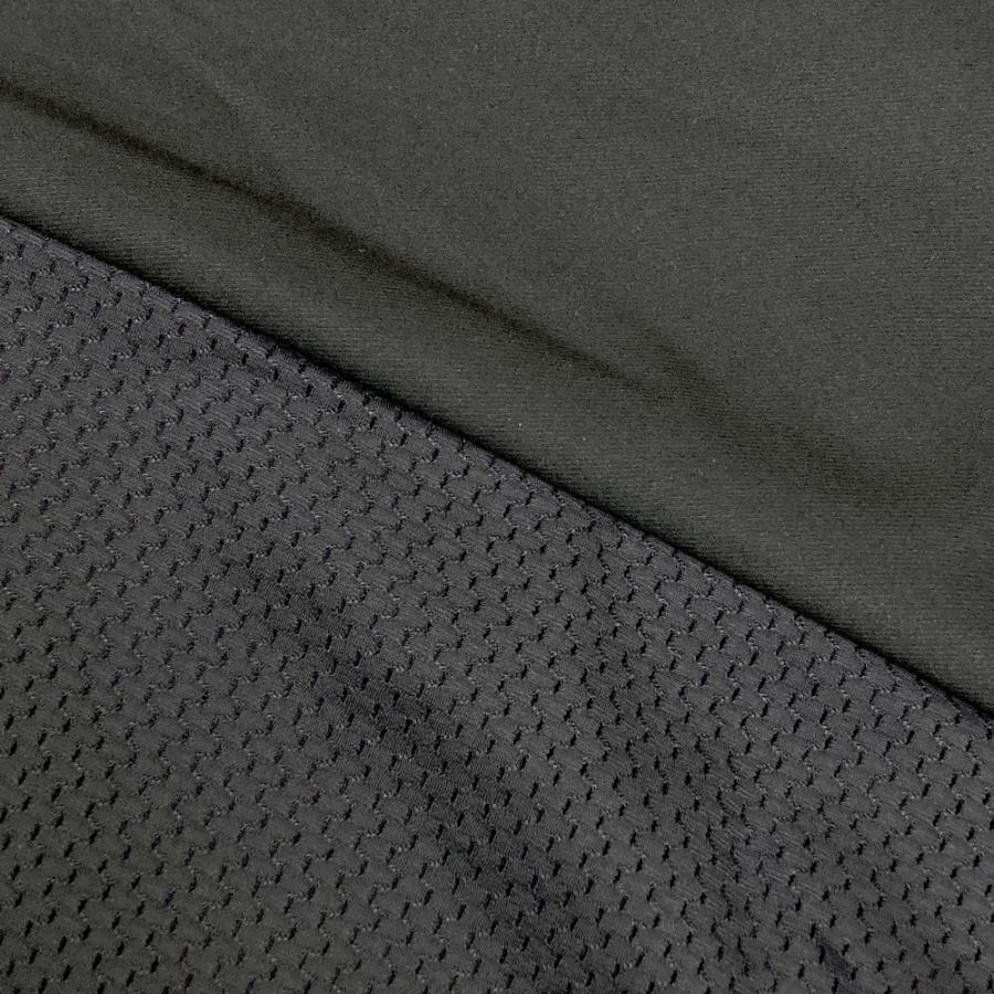 RUFFLOG（ラフロッグ） 異素材切替 モックネック半袖Tシャツ ブラック
