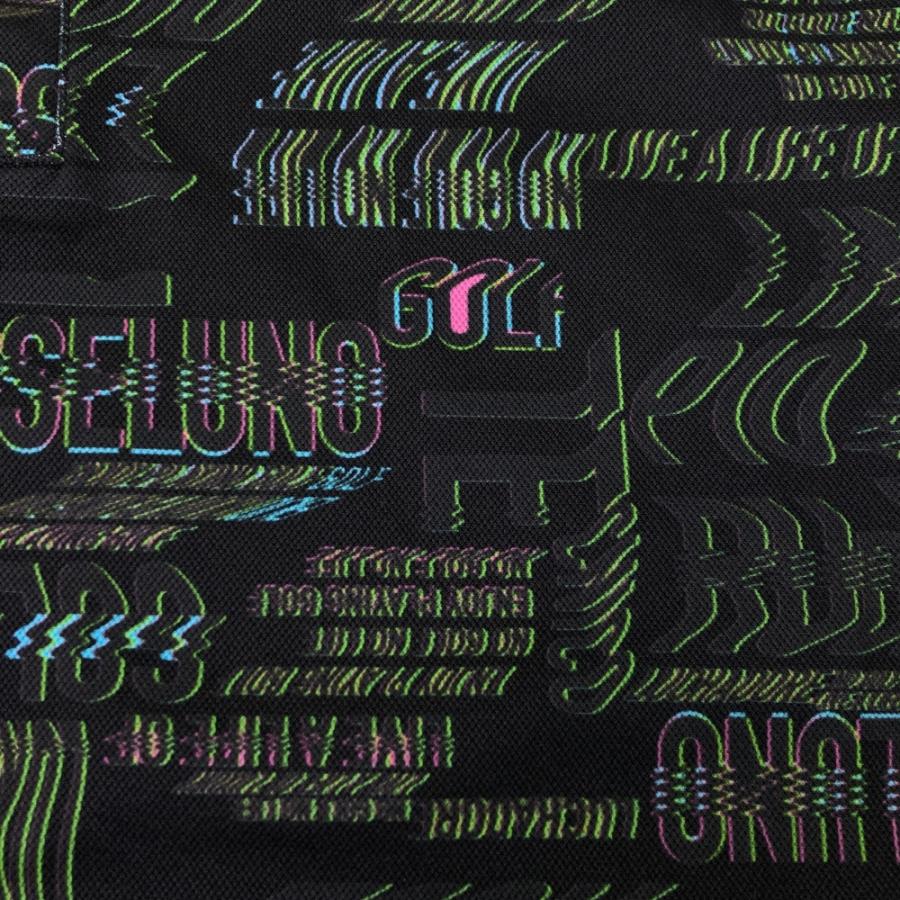 Russeluno（ラッセルノ） 半袖ポロシャツ 総柄 ブラック系 5 ゴルフ