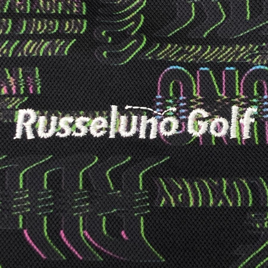 Russeluno（ラッセルノ） 半袖ポロシャツ 総柄 ブラック系 5 ゴルフ