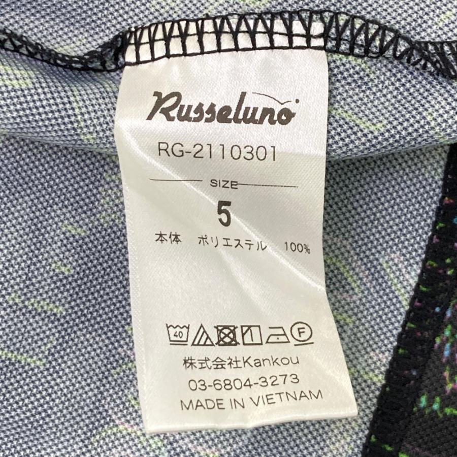 Russeluno（ラッセルノ） 半袖ポロシャツ 総柄 ブラック系 5 ゴルフ