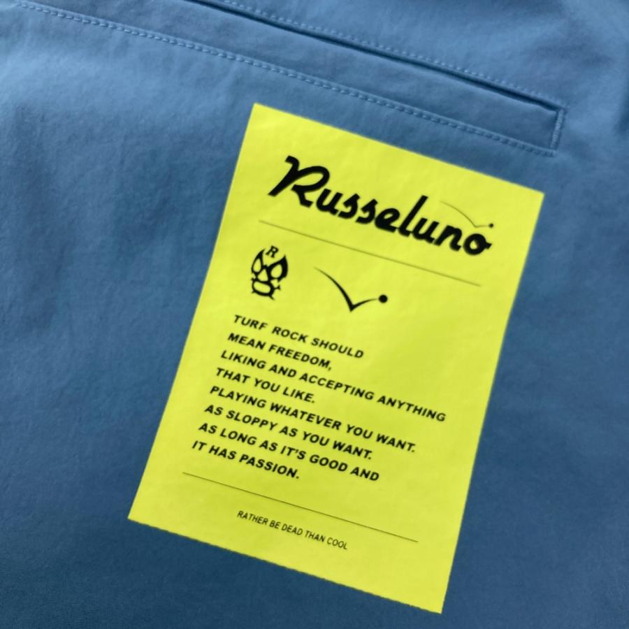 Russeluno ゴルフパンツ ブルー×ホワイト サイズ7 RUSSELUNO ラッセルノ クロップドパンツ ブルー系 4 ゴルフウェア