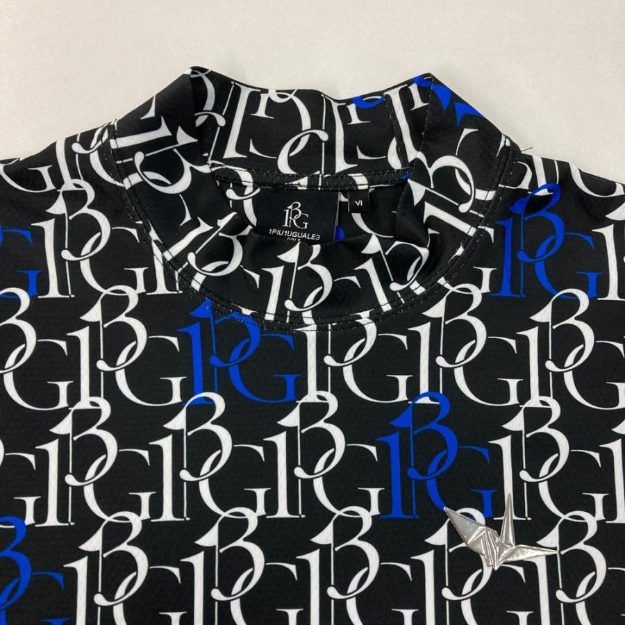 1PIU1UGUALE3 GOLF モックネック 半袖Tシャツ 総柄 ブラック系 6