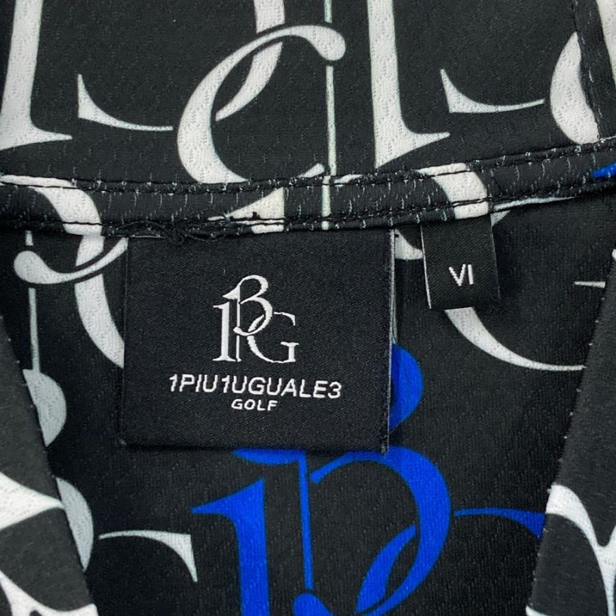 1PIU1UGUALE3 GOLF モックネック 半袖Tシャツ 総柄 ブラック系 6