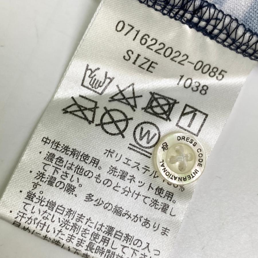 ZOY ゾーイ ロゴ刺繍入り 半袖ポロシャツ 総柄 ネイビー系 38 ゴルフ