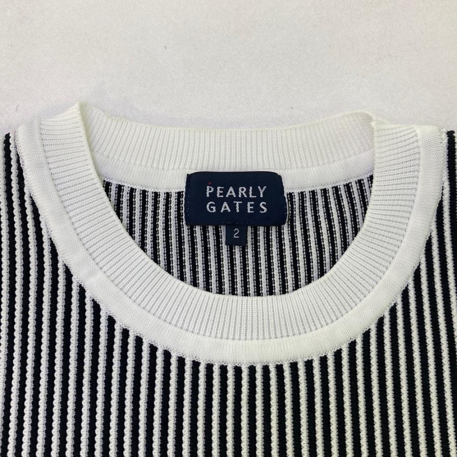 PEARLY GATES パーリーゲイツ ニットセーター ロゴ ストライプ柄