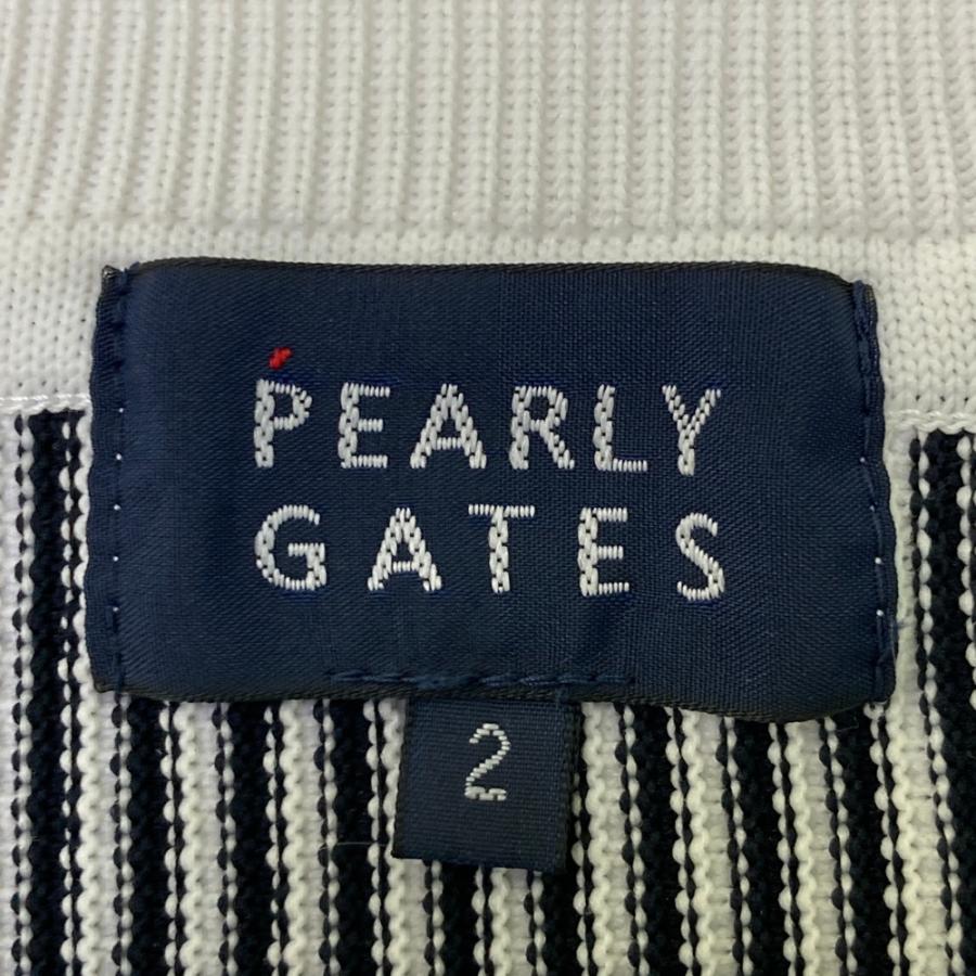 PEARLY GATES パーリーゲイツ ニットセーター ロゴ ストライプ柄