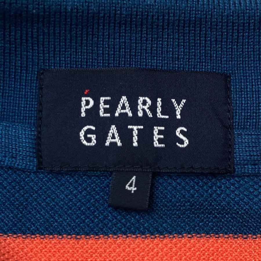 PEARLY GATES パーリーゲイツ 半袖ポロシャツ ワッペン ボーダー柄