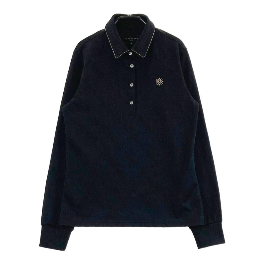 St ANDREWS セントアンドリュース 長袖ポロシャツ 総柄 ブラック系 M
