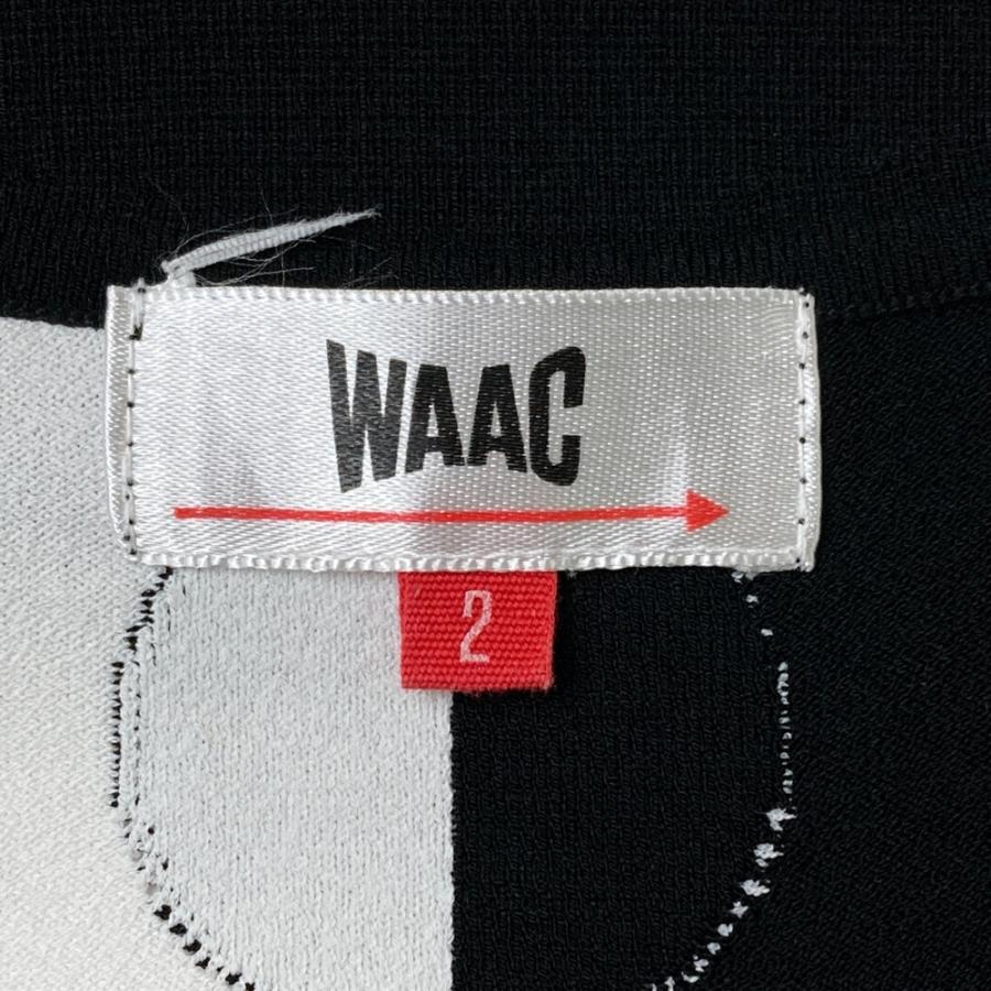 WAAC ワック 半袖ニットポロシャツ 総柄 ブラック系 2 ゴルフウェア