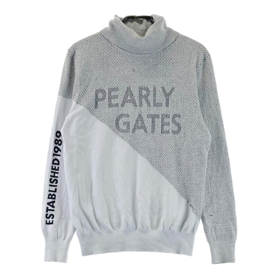 PEARLY GATES パーリーゲイツ タートルネック ニットセーター グレー系