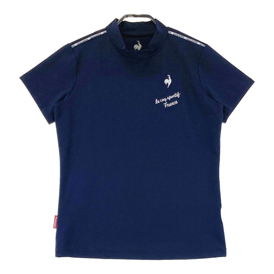 LE COQ GOLF ルコックゴルフ ハイネック半袖Tシャツ ネイビー系 L