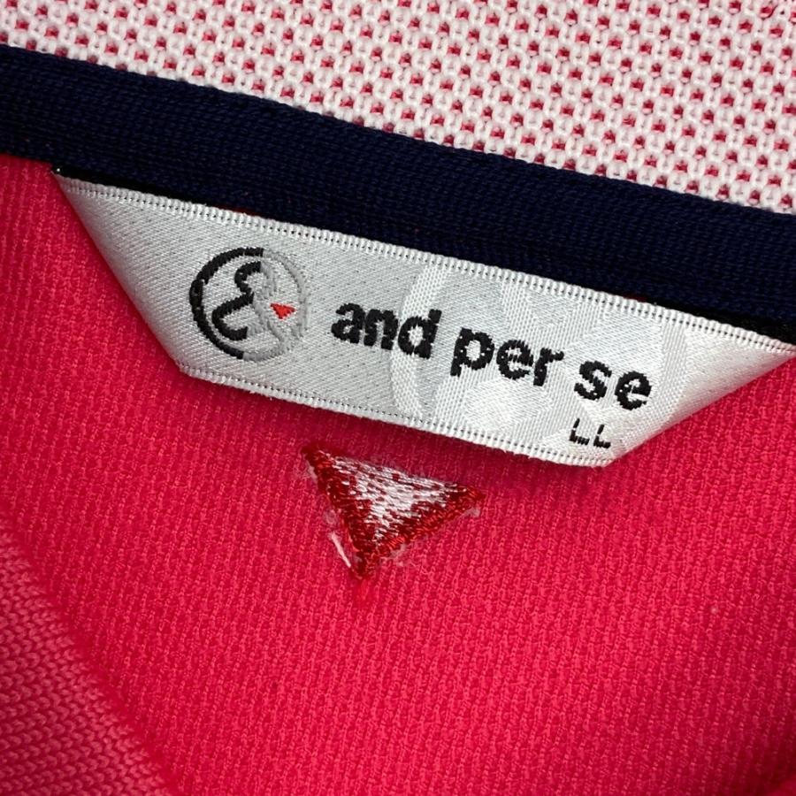 and per se（アンパスィ） 半袖ポロシャツ ピンク系 LL ゴルフウェア