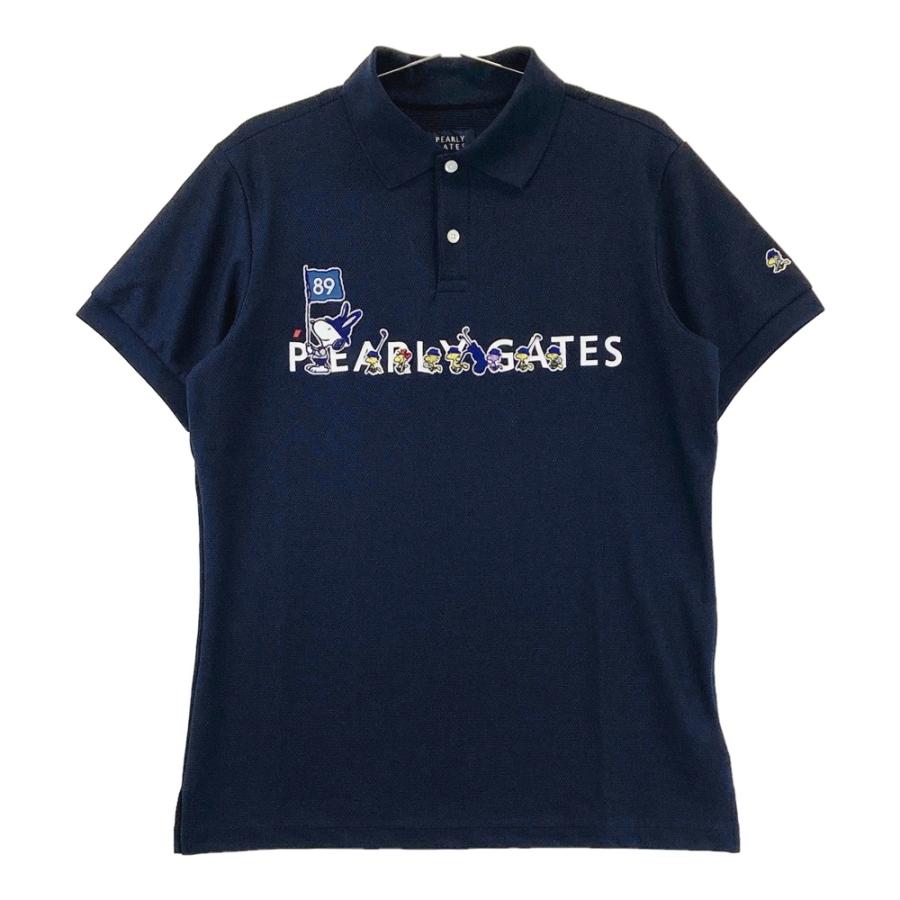 【未使用】PEARLY GATES パーリーゲイツ ポロシャツ ネイビー 4 PEARLY GATES（パーリーゲイツ） ×PEANUTS 半袖ポロシャツ ネイビー系