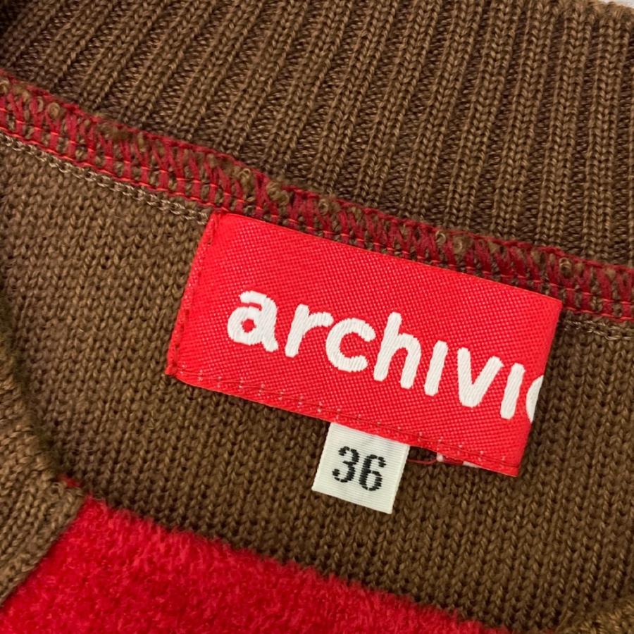 ARCHIVIO アルチビオ ; ニットベスト レッド系 36 ゴルフウェア