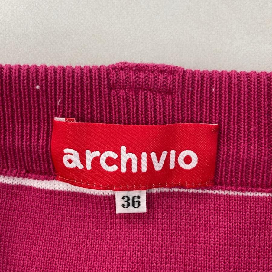 ARCHIVIO アルチビオ ニットスカート ボーダー柄 ピンク系 36 ゴルフ