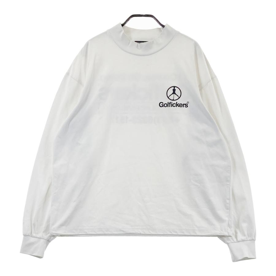 【新品未使用】 Golfickersモックネックワイドロングスリーブシャツ白L Golfickers ゴルフィッカーズ モックネック 長袖Tシャツ ホワイト系 L