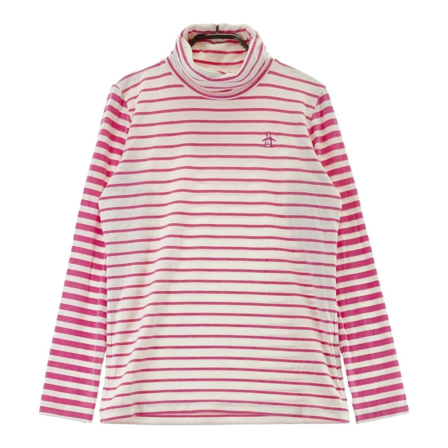 マンシングウェア/ゴルフ タートルネック【ボーダー/LL】美品！ MUNSING WEAR マンシングウェア タートルネック 長袖Tシャツ 微起毛
