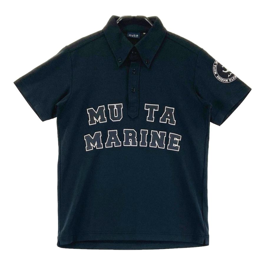 MUTA ムータ マリン 半袖 ボタンダウン ポロシャツ L ブラック メンズ muta MARINE（ムータマリン） 半袖ポロシャツ ボタンダウン ロゴ