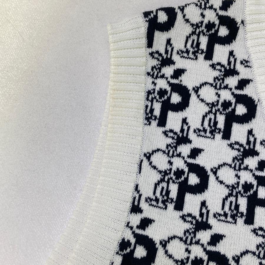 PEARLY GATES パーリーゲイツ ×PEANUTS Vネック ニットベスト ウール混