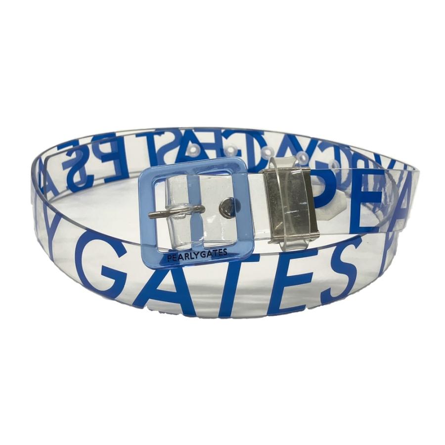 PEARLY GATES ゴルフベルト ブルー PEARLY GATES（パーリーゲイツ） ロゴ クリアベルト ブルー系 ゴルフ