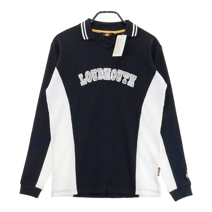 新品】LOUD MOUTH ラウドマウス 長袖ポロシャツ スキッパー ブラック系