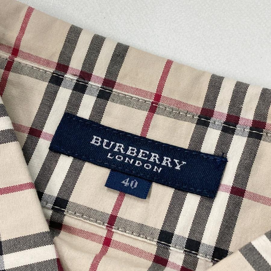 BURBERRY バーバリー 七分袖シャツ チェック柄 ベージュ系 40 